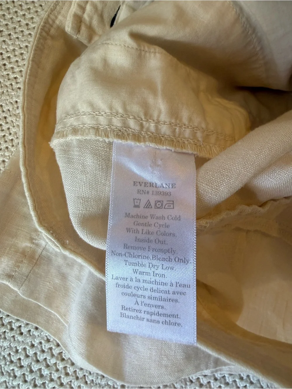 Everlane Way High Drape Linen Pants size 0 cream
